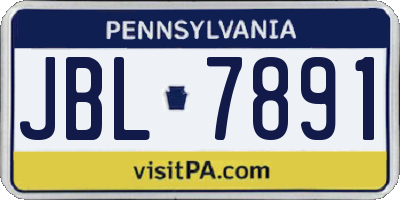 PA license plate JBL7891