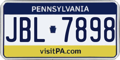 PA license plate JBL7898