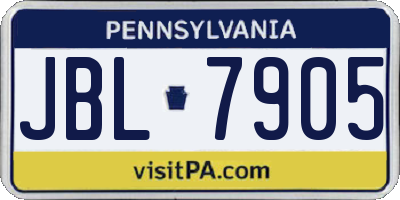 PA license plate JBL7905