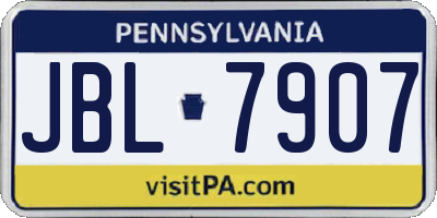 PA license plate JBL7907