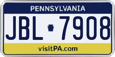 PA license plate JBL7908