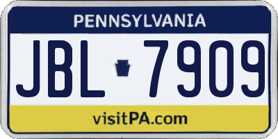 PA license plate JBL7909