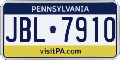 PA license plate JBL7910