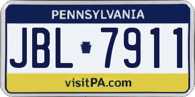 PA license plate JBL7911