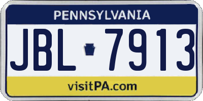 PA license plate JBL7913