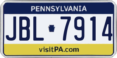 PA license plate JBL7914