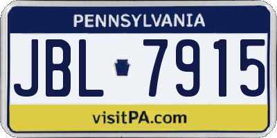 PA license plate JBL7915