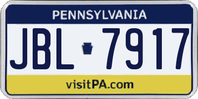 PA license plate JBL7917