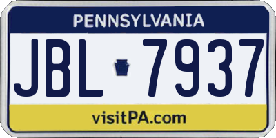 PA license plate JBL7937