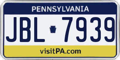 PA license plate JBL7939