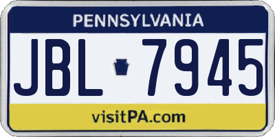 PA license plate JBL7945