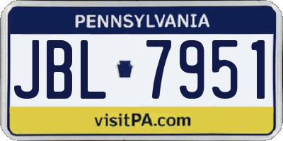 PA license plate JBL7951