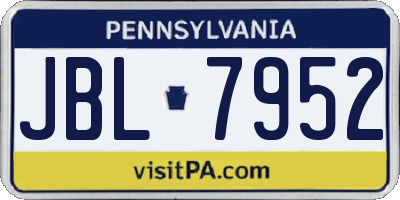 PA license plate JBL7952