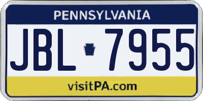 PA license plate JBL7955