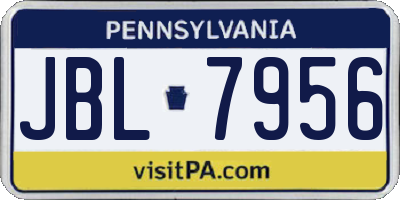 PA license plate JBL7956