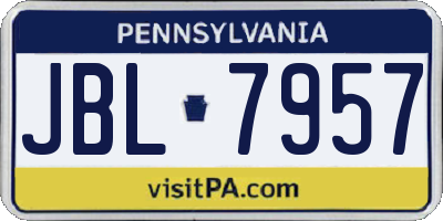 PA license plate JBL7957