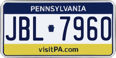 PA license plate JBL7960