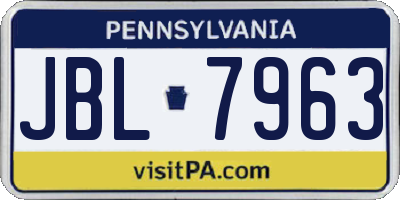 PA license plate JBL7963