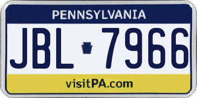 PA license plate JBL7966