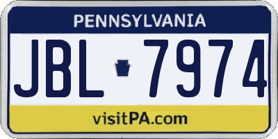 PA license plate JBL7974