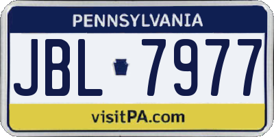 PA license plate JBL7977