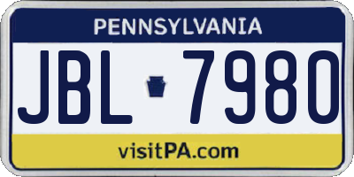 PA license plate JBL7980