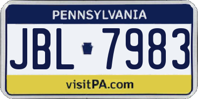 PA license plate JBL7983