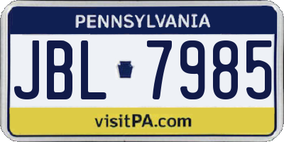 PA license plate JBL7985