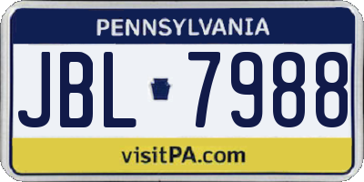 PA license plate JBL7988