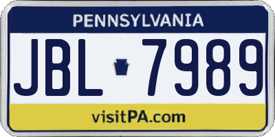 PA license plate JBL7989