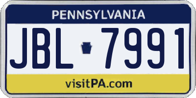 PA license plate JBL7991