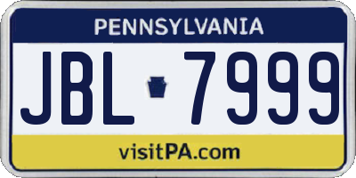 PA license plate JBL7999