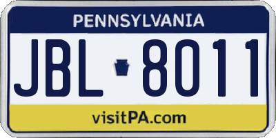 PA license plate JBL8011