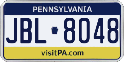 PA license plate JBL8048