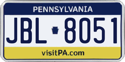 PA license plate JBL8051