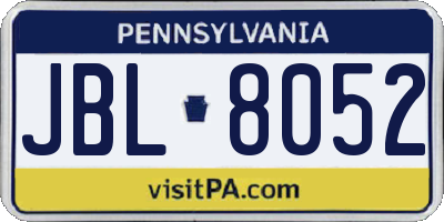 PA license plate JBL8052