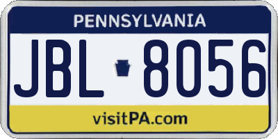 PA license plate JBL8056