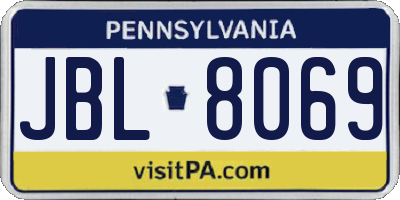 PA license plate JBL8069