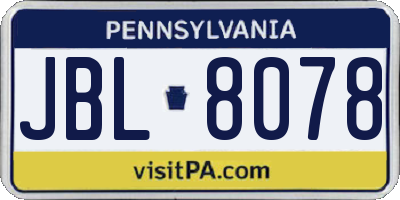 PA license plate JBL8078