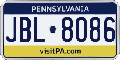 PA license plate JBL8086