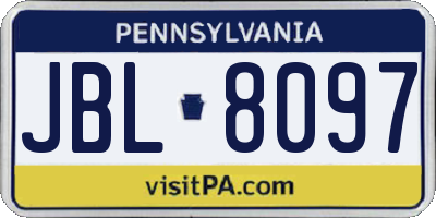 PA license plate JBL8097