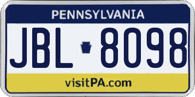 PA license plate JBL8098
