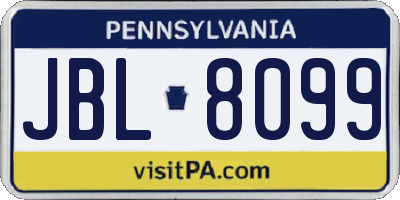 PA license plate JBL8099