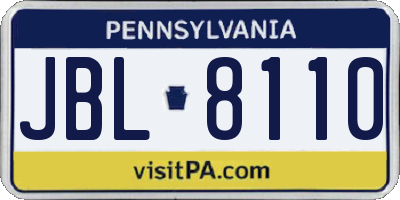 PA license plate JBL8110