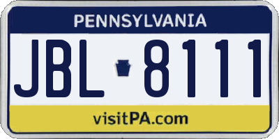 PA license plate JBL8111