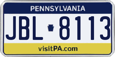 PA license plate JBL8113