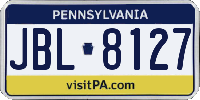 PA license plate JBL8127