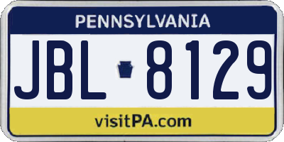 PA license plate JBL8129