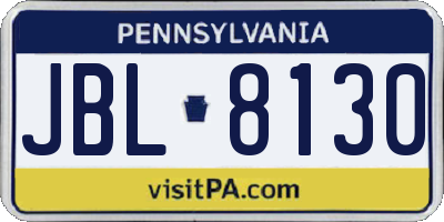 PA license plate JBL8130