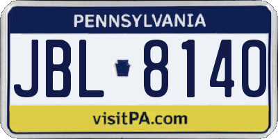 PA license plate JBL8140